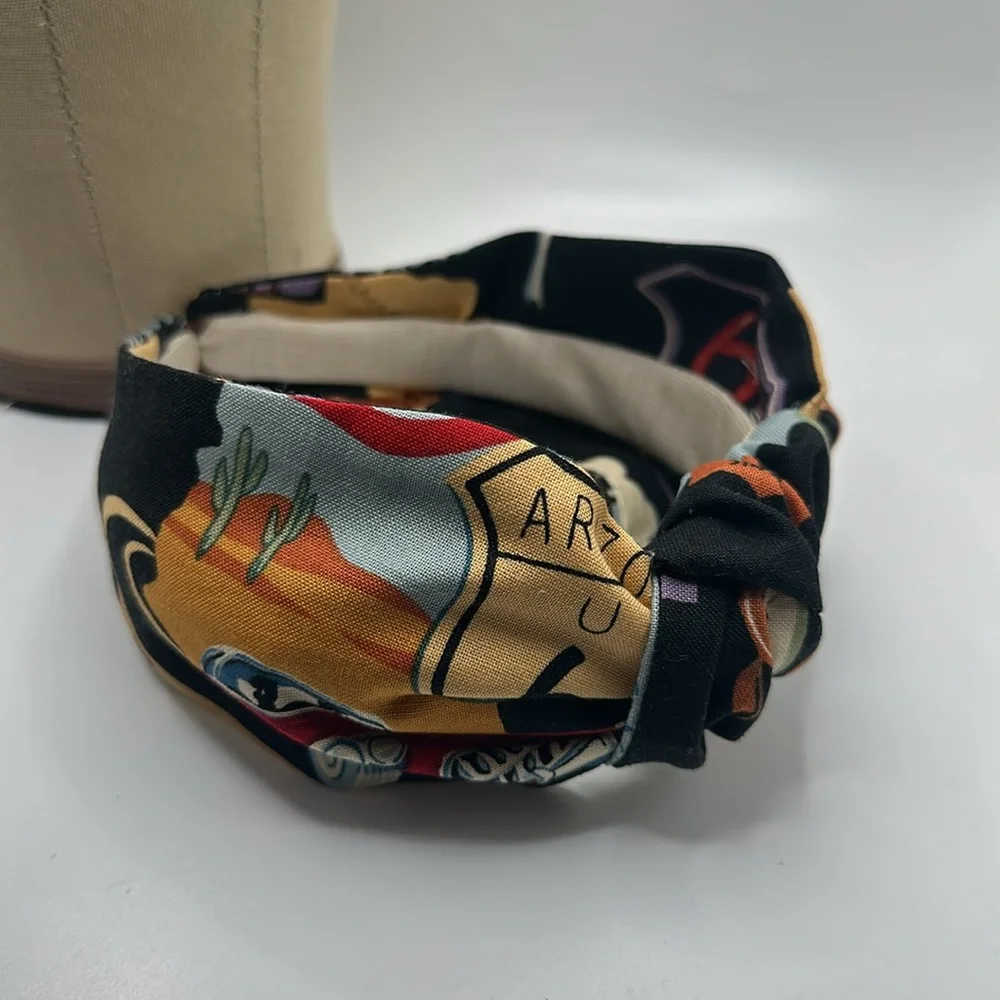 Handmade Rout 66 Colorful Graphic knotted Headband - Picture 5 of 5